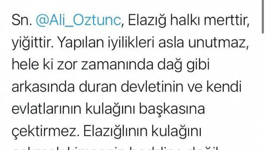 Öztunç'a 'Kulak Çekme' Tepkisi