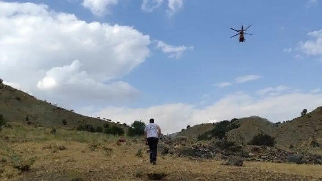 Dağda rahatsızlanan çobanın imdadına ambulans helikopter yetişti