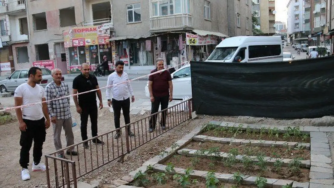 Depremde hasar alıp yıkılan binanın yeri bahçe oldu