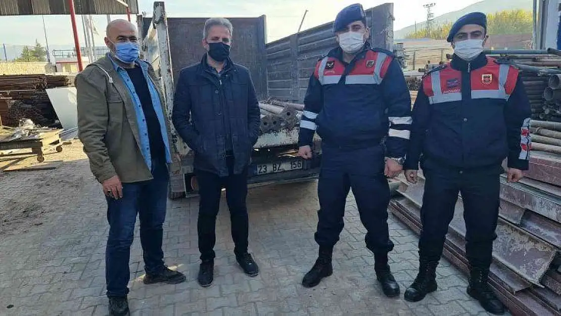 Çalınan inşaat malzemeleri jandarma tarafından bulundu