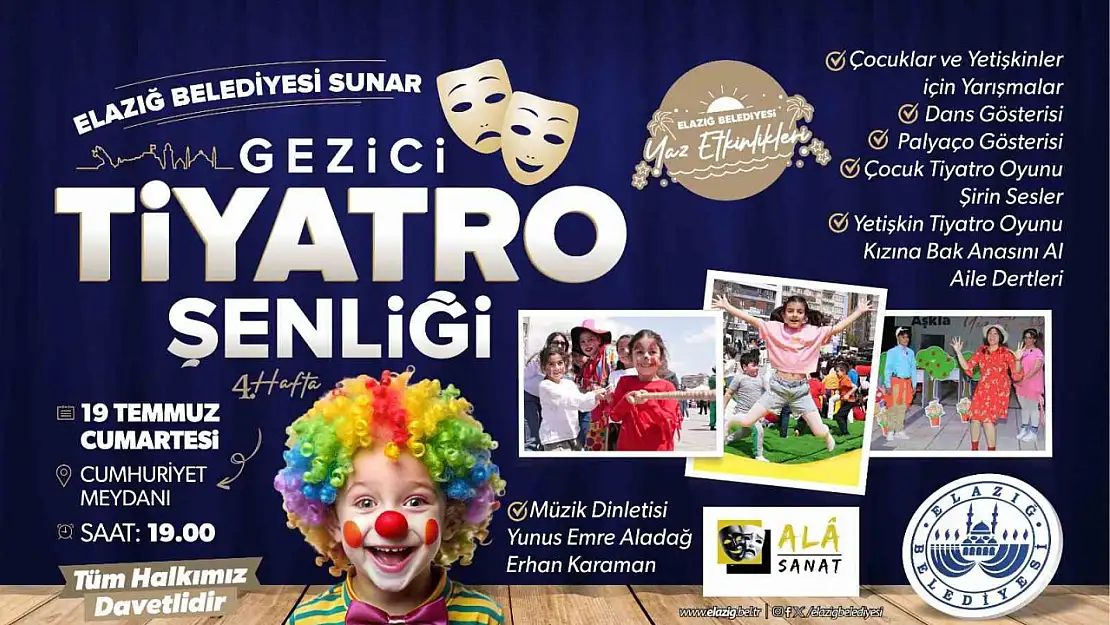 Elazığ'da gezici tiyatro şenliği düzenlenecek
