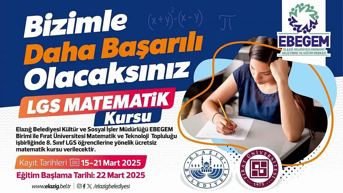 Elazığ'da LGS'ye hazırlanan öğrencilere ücretsiz matematik kursu