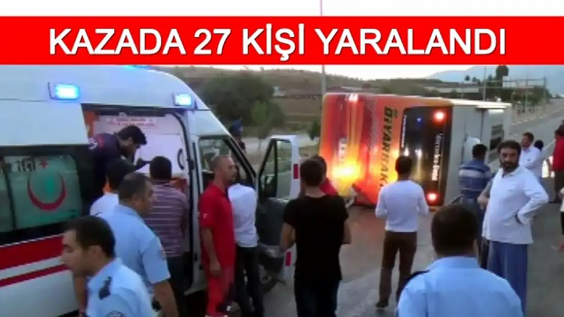 Yolcu Otobüsü Devrildi