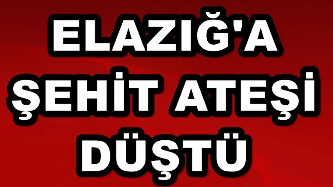 Elazığ'a Şehit Ateşi Düştü