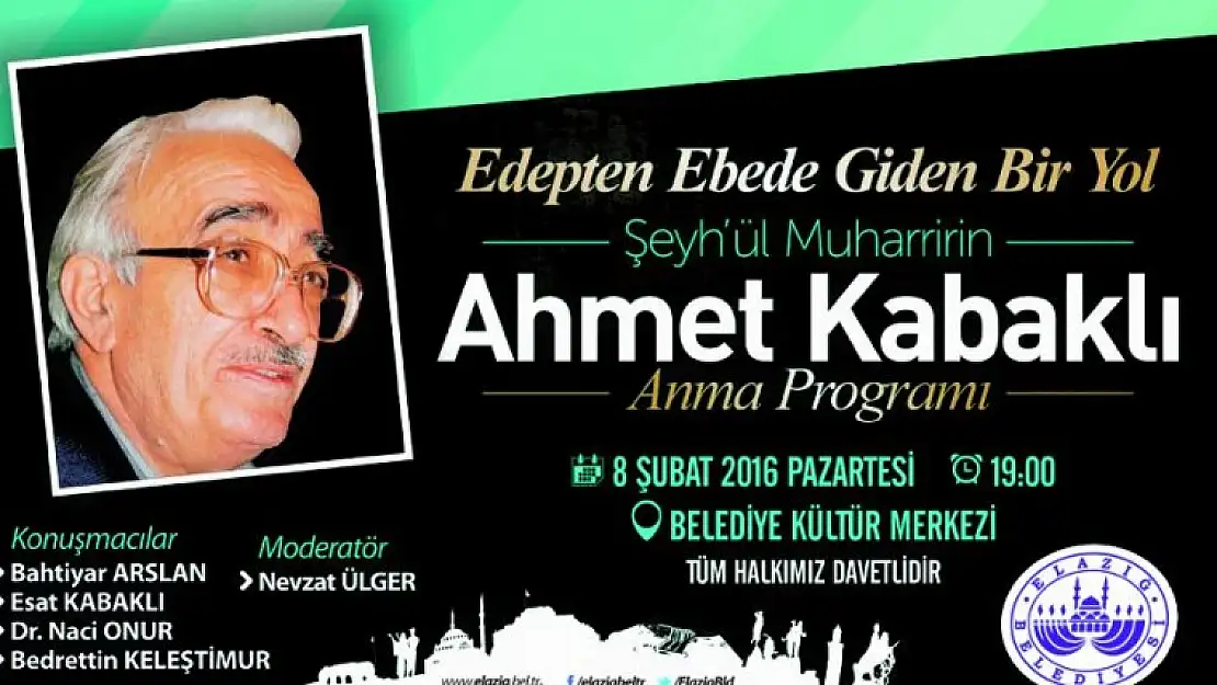 Ahmet Kabaklı İçin Anma Programı