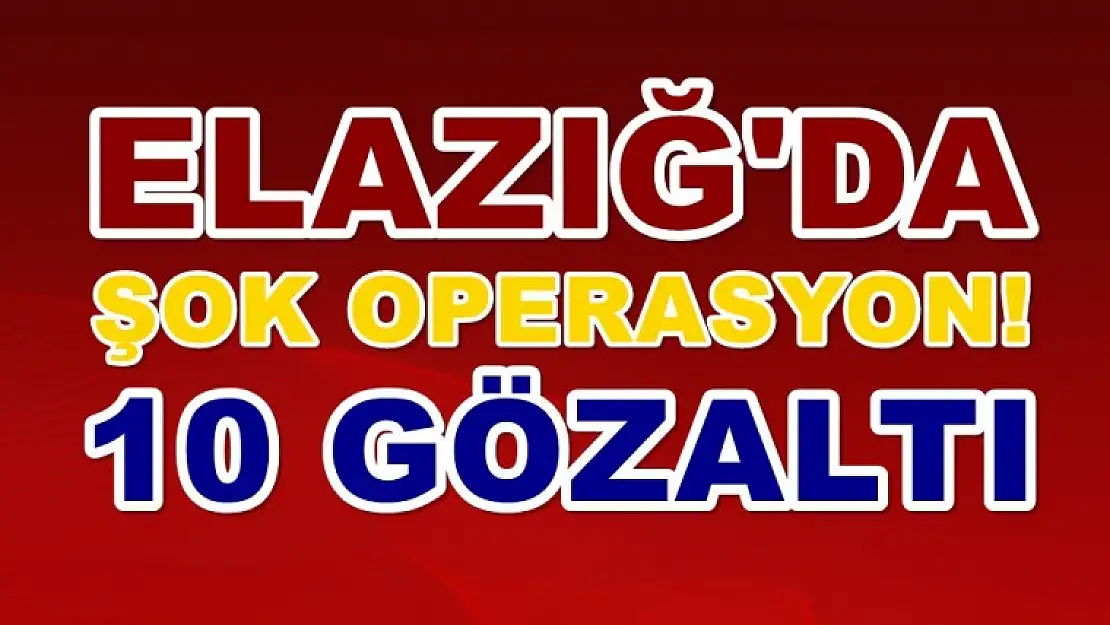 Elazığ'da Şok Operasyon! 10 Gözaltı