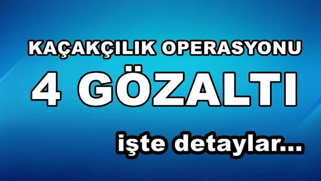 Kaçakçılık Operasyonunda 4 Kişi Yakalandı