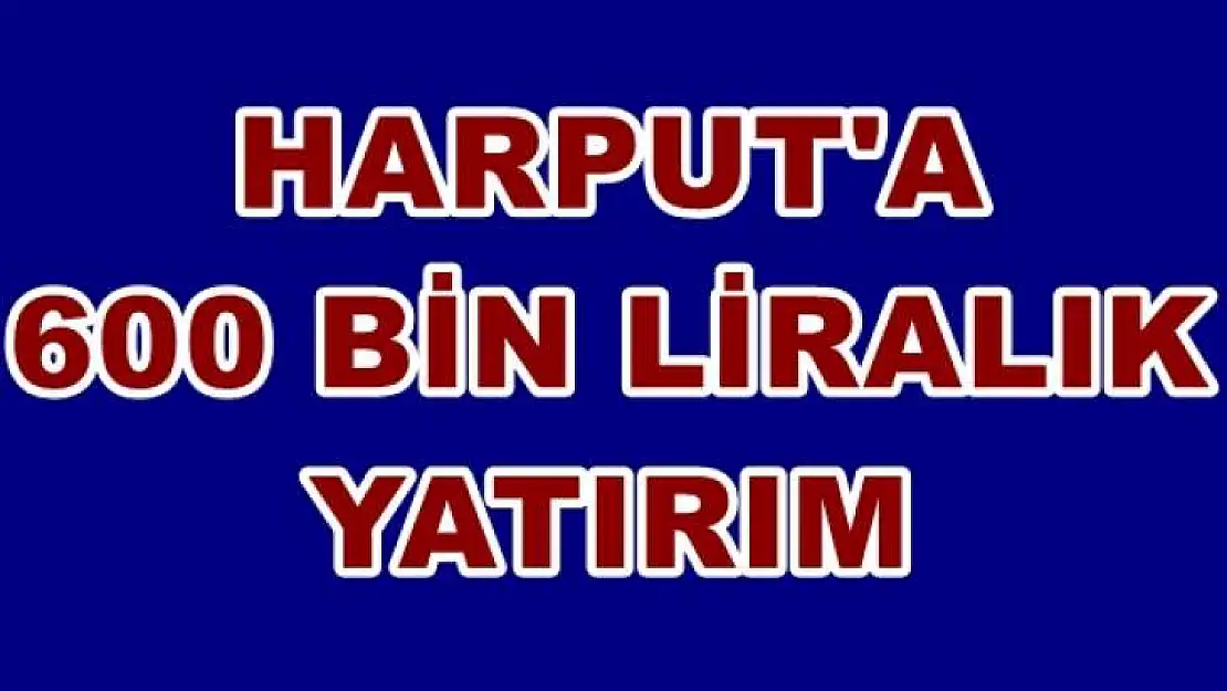 Harput'a 600 Bin Liralık Yatırım