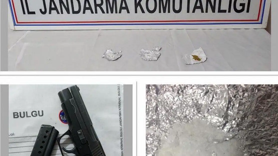 Jandarmadan önleyici tedbir, 3 şüpheli yakalandı, silah ve uyuşturucu ele geçirildi