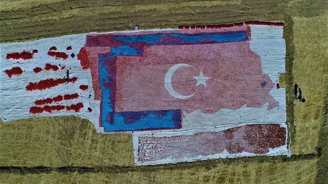 Kurutmalık domateslerle ay yıldızlı Türkiye haritası oluşturuldu