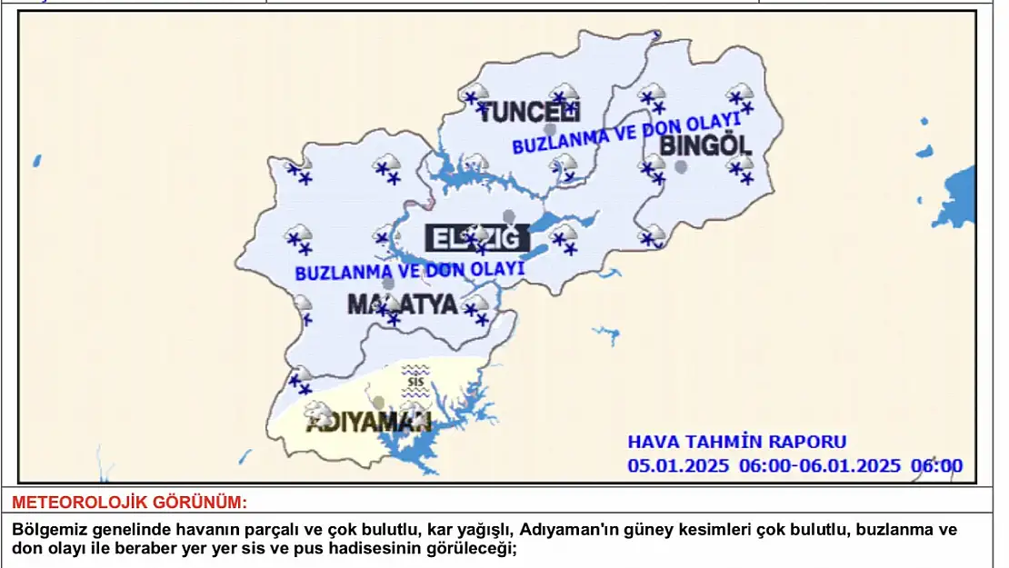 Meteorolojiden buzlanma ve çığ uyarısı