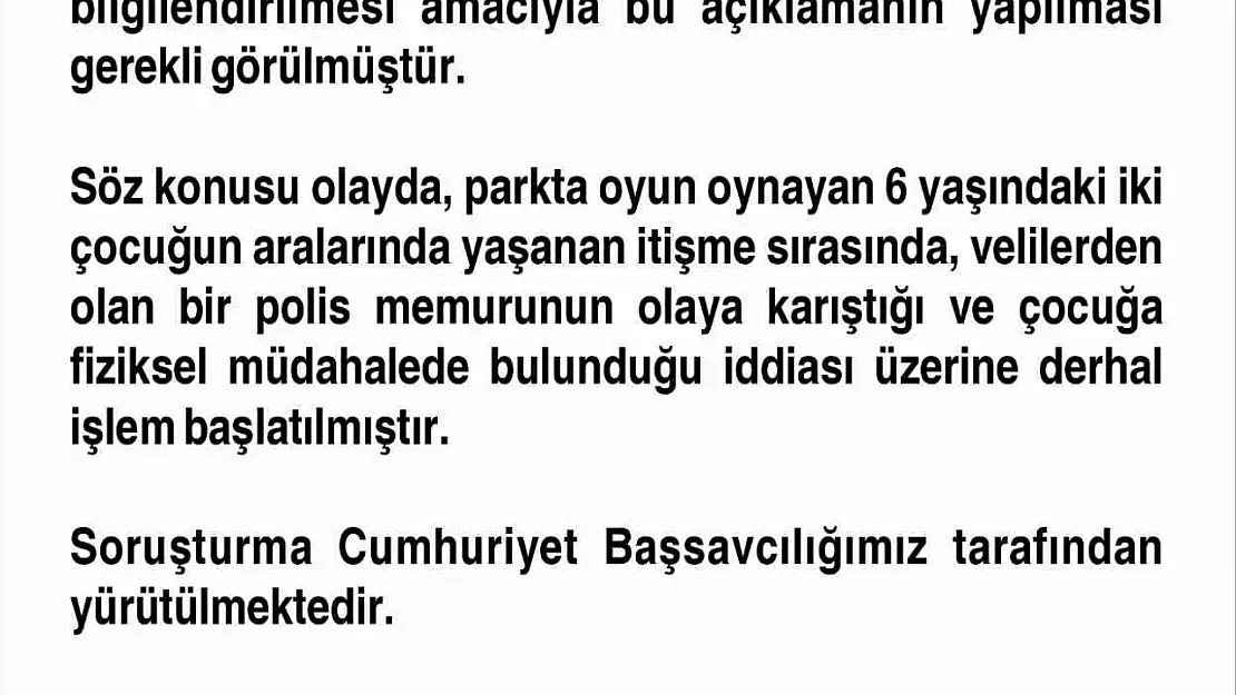 Oğluyla tartışan çocuğa fiziksel müdahalede bulunduğu iddia edilen polis görevinden uzaklaştırıldı