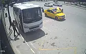 Sürücünün yanmaktan saniyelerle kurtulduğu an kamerada