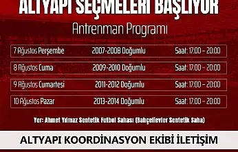 Elazığspor altyapı seçmeleri başlıyor