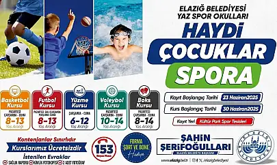 Elazığ Belediyesi ücretsiz yaz spor kursları başlıyor