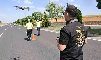 Elazığ'da bayram öncesi dron destekli trafik denetimi