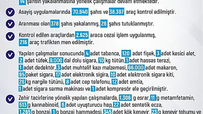 Elazığ'da 263 olayda 244 şahıs yakalandı