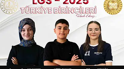 LGS'de Elazığ'dan 3 Türkiye birincisi