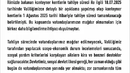 Konteyner kentler için yarın son gün
