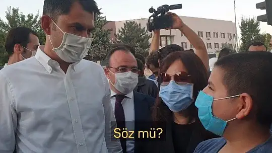 Bakan Kurum ile Emre'nin gülümseten diyaloğu: 'Söz mü? Söz'