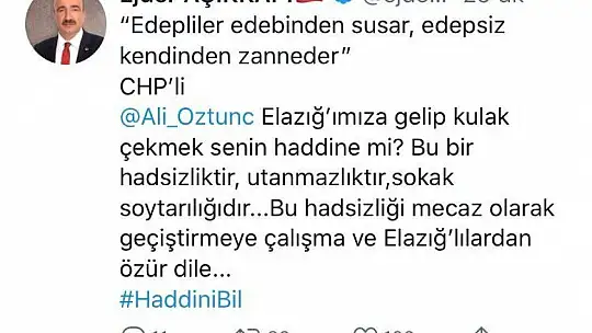 Öztunç'a 'Kulak Çekme' Tepkisi