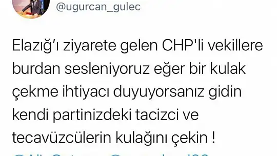 Öztunç'a 'Kulak Çekme' Tepkisi