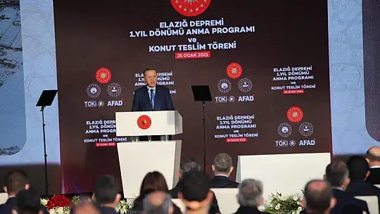 Cumhurbaşkanı Erdoğan: 'Elazığ'da 8 bin ailemizi yeni evlerine kavuşturmuş oluyoruz'