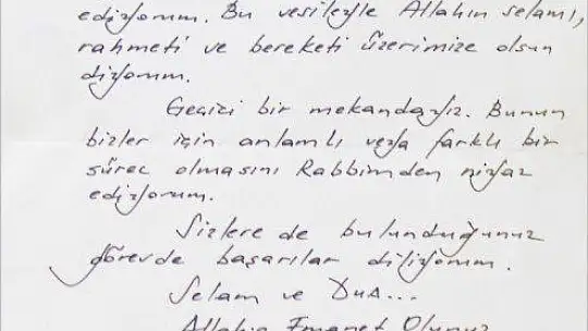 Cumhurbaşkanı Erdoğan'ın gönderdiği mektup 22 yıl sonra ortaya çıktı