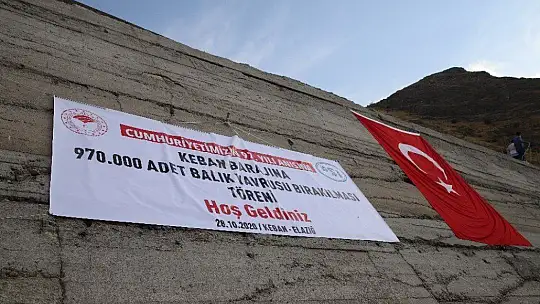 Cumhuriyet'in 97. yılı anısına Keban Barajı'na 970 bin adet balık yavrusu bırakıldı