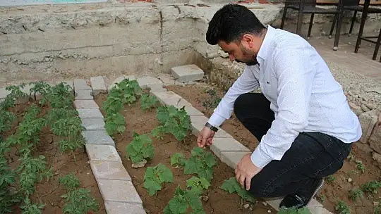 Depremde hasar alıp yıkılan binanın yeri bahçe oldu
