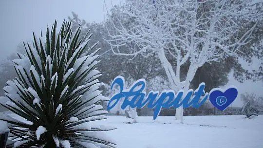 Elazığ'a mevsimin ilk karı yağdı, Harput'ta kartpostallık görüntüler oluştu