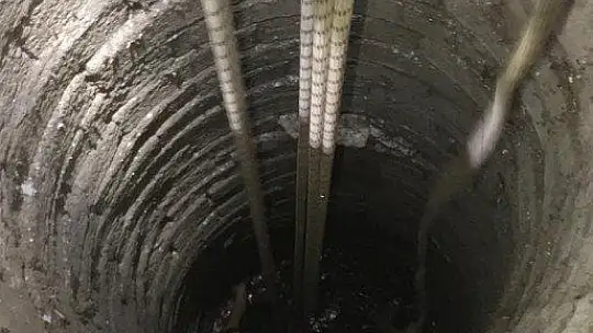 Elazığ'da 20 metrelik kuyuya düşen koyun kurtarıldı