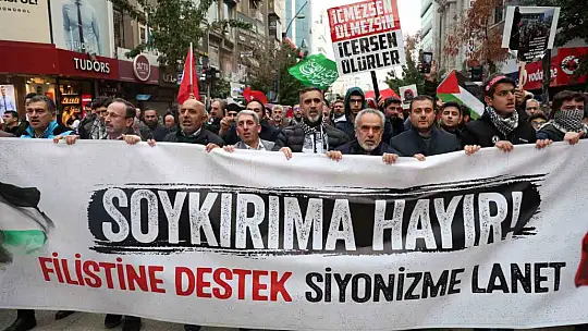 Elazığ'da binlerce kişi Filistin için yürüdü