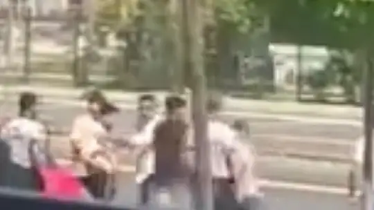Elazığ'da cadde ortasındaki kavga kameralara yansıdı