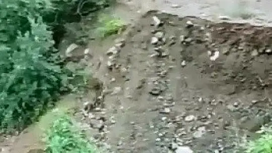 Elazığ'da taşan dere köy yolunu çökertti