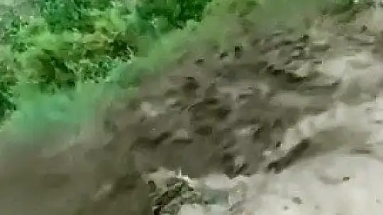 Elazığ'da taşan dere köy yolunu çökertti