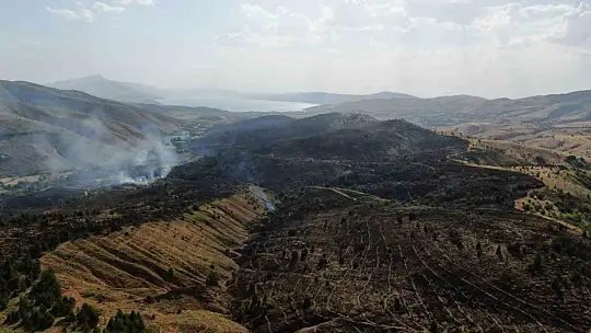 Elazığ'da orman yangını kontrol altına alındı, yüzlerce dönümlük alan kül oldu