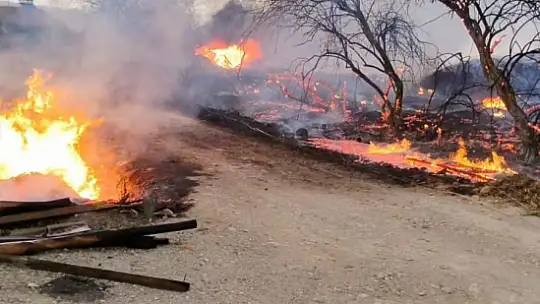 Elazığ'da otluk alanda yangın