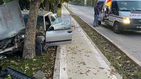 Elazığ'da otomobil ağaca çarptı: 1 yaralı