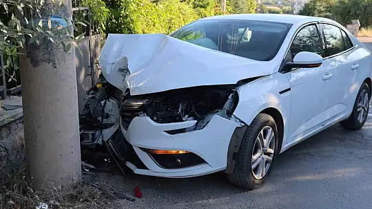 Elazığ'da otomobil beton direğe çarptı: 2 yaralı