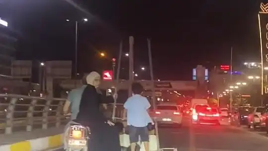 Elazığ'da tehlikeli yolculuk kamerada