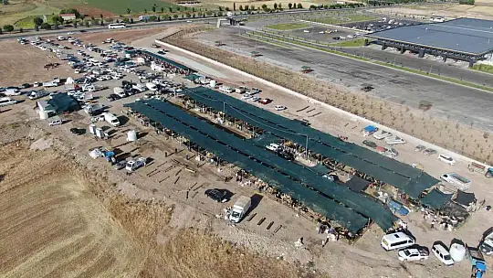Elazığ'da vatandaşlar kurbanlarını kesti, yoğunluk havadan görüntülendi