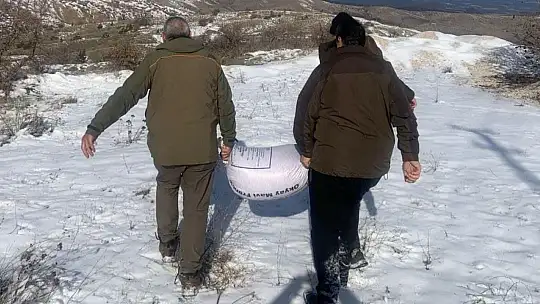 Elazığ'da yaban hayvanları için doğaya yem bırakıldı