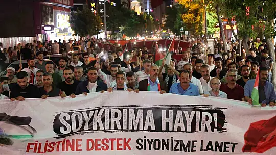 Elazığ'da yüzlerce kişi Filistin için yürüdü