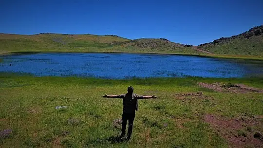 Elazığ'ın 2 bin rakımdaki kalp gölü Bervi kurudu, hayvanlara otlak oldu