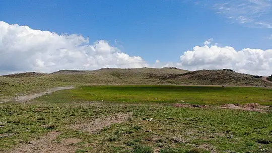 Elazığ'ın 2 bin rakımdaki kalp gölü Bervi kurudu, hayvanlara otlak oldu