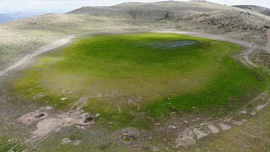 Elazığ'ın 2 bin rakımdaki kalp gölü Bervi kurudu, hayvanlara otlak oldu