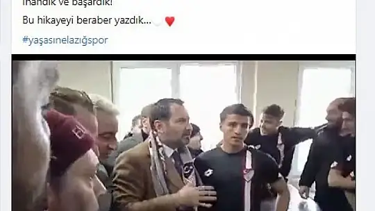 Elazığspor'da alkışlar başkan Şerifoğulları'na