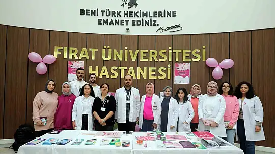 FÜ Hastanesinde 'meme kanseri farkındalık' standı açıldı