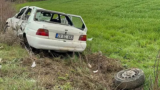 Hurdaya dönen araçtan sağ çıktı